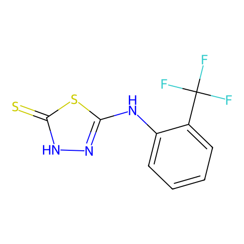 5-{[2-(Trifluoromethyl)phenyl]amino}-1,3,4-thiadiazole-2-thiol structure