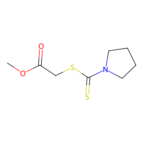Methyl 2-(pyrrolidine-1-carbothioylsulfanyl)acetate structure