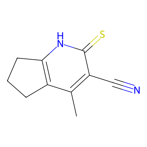 4-methyl-2-sulfanyl-5H,6H,7H-cyclopenta[b]pyridine-3-carbonitrile structure