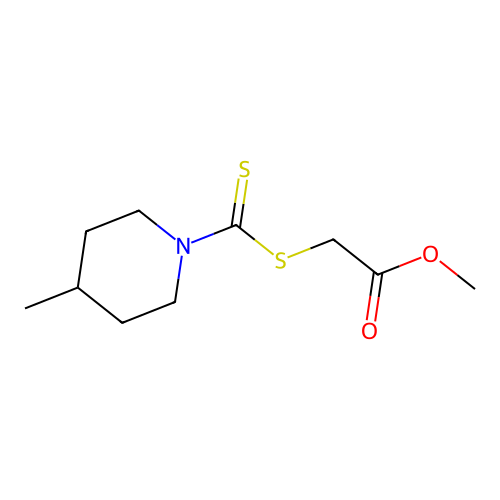 Methyl 2-(4-methylpiperidine-1-carbothioylsulfanyl)acetate structure