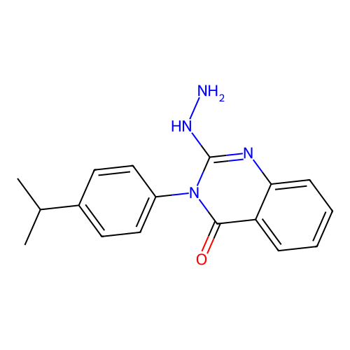 2-Hydrazinyl-3-[4-(propan-2-yl)phenyl]-3,4-dihydroquinazolin-4-one structure