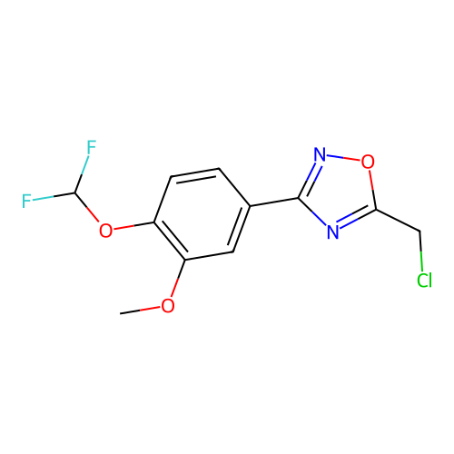 5-(Chloromethyl)-3-(4-(difluoromethoxy)-3-methoxyphenyl)-1,2,4-oxadiazole structure