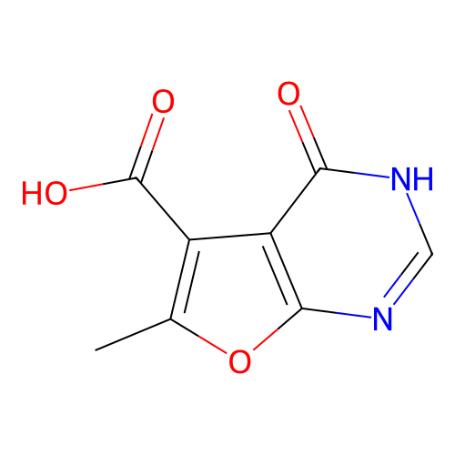 6-methyl-4-oxo-3H,4H-furo[2,3-d]pyrimidine-5-carboxylic acid structure