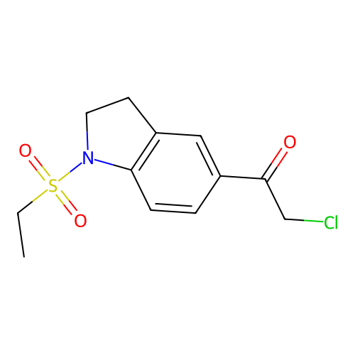 2-chloro-1-[1-(ethanesulfonyl)-2,3-dihydro-1H-indol-5-yl]ethan-1-one structure