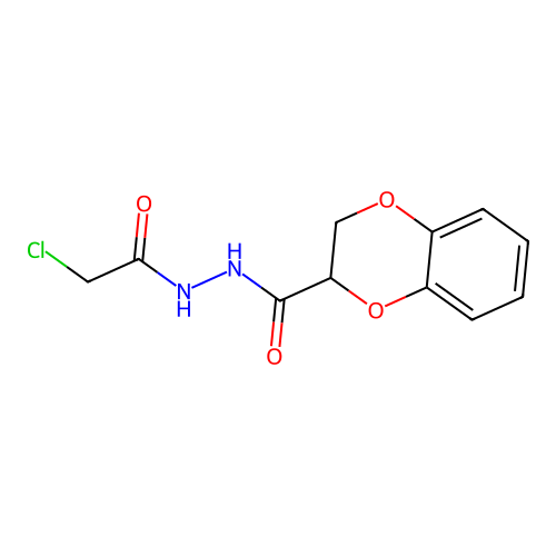 N'-(2-chloroacetyl)-2,3-dihydro-1,4-benzodioxine-2-carbohydrazide structure