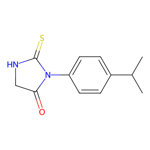 1-[4-(propan-2-yl)phenyl]-2-sulfanyl-4,5-dihydro-1H-imidazol-5-one structure
