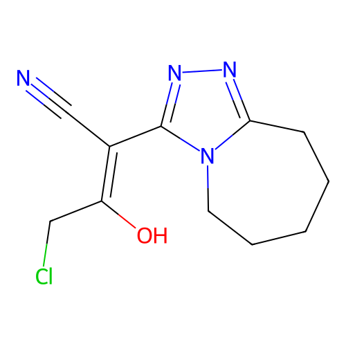 (Z)-4-Chloro-2-(2,5,6,7,8,9-hexahydro-3H-[1,2,4]triazolo[4,3-a]azepin-3-ylidene)-3-oxobutanenitrile structure