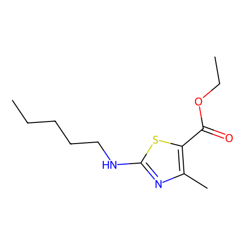 Ethyl 4-methyl-2-(pentylamino)-1,3-thiazole-5-carboxylate structure