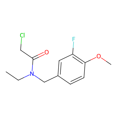2-chloro-N-ethyl-N-[(3-fluoro-4-methoxyphenyl)methyl]acetamide structure