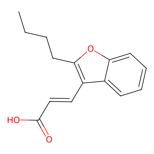 3-(2-butyl-1-benzofuran-3-yl)prop-2-enoic acid structure