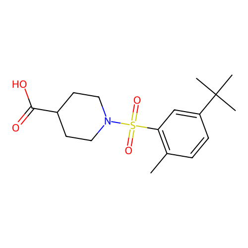 1-(5-Tert-butyl-2-methylbenzenesulfonyl)piperidine-4-carboxylic acid structure
