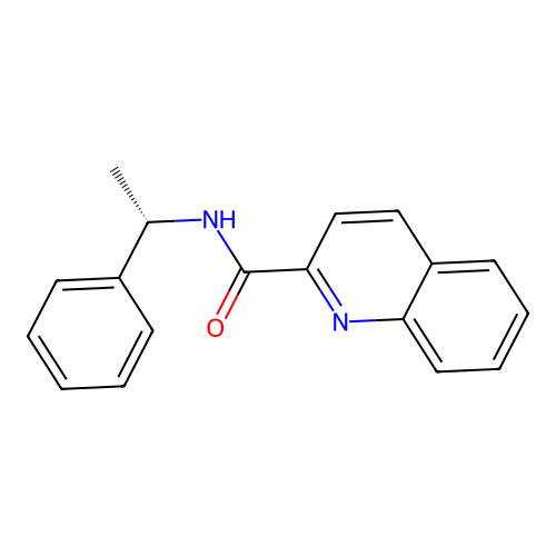 N-[(1S)-1-phenylethyl]quinoline-2-carboxamide structure
