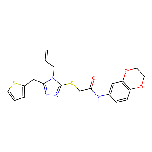 2-((4-allyl-5-(thiophen-2-ylmethyl)-4H-1,2,4-triazol-3-yl)thio)-N-(2,3-dihydrobenzo[b][1,4]dioxin-6-yl)acetamide structure