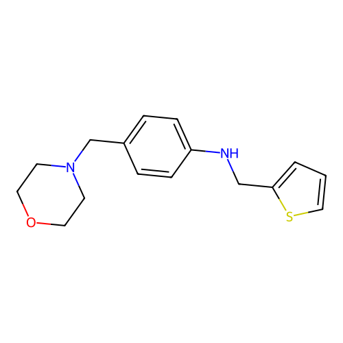 4-(morpholin-4-ylmethyl)-N-(thiophen-2-ylmethyl)aniline structure