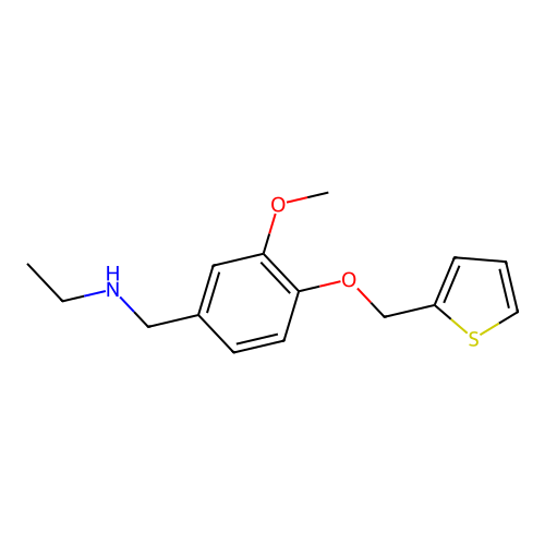Ethyl({[3-methoxy-4-(thiophen-2-ylmethoxy)phenyl]methyl})amine structure