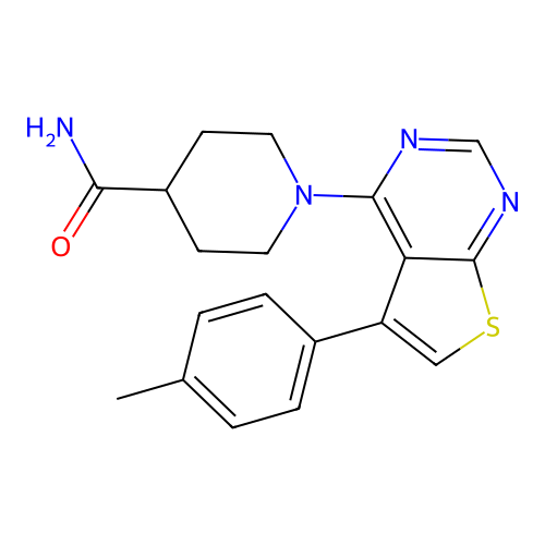 1-[5-(4-Methylphenyl)thieno[2,3-d]pyrimidin-4-yl]piperidine-4-carboxamide structure
