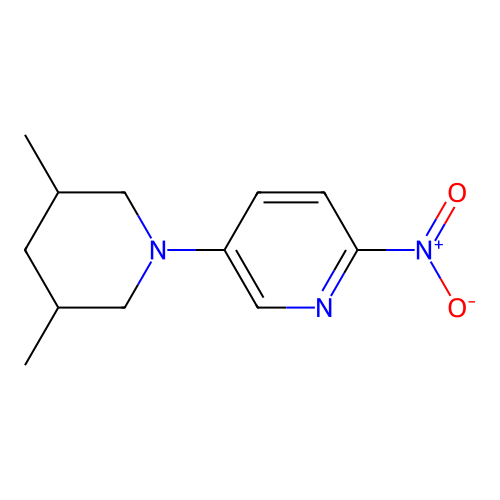 5-(3,5-Dimethylpiperidin-1-yl)-2-nitropyridine structure