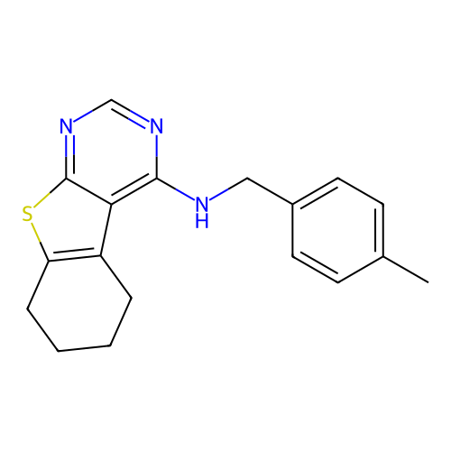 N-(4-methylbenzyl)-5,6,7,8-tetrahydro[1]benzothieno[2,3-d]pyrimidin-4-amine structure