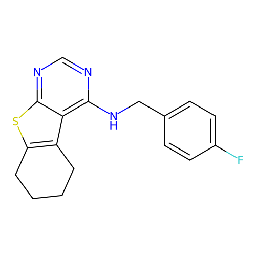 N-(4-Fluorobenzyl)-5,6,7,8-tetrahydrobenzo[4,5]thieno[2,3-d]pyrimidin-4-amine structure