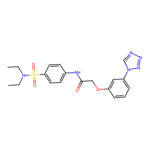 N-[4-(diethylsulfamoyl)phenyl]-2-[3-(tetrazol-1-yl)phenoxy]acetamide structure