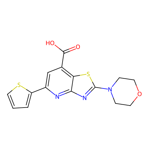 2-Morpholino-5-(thiophen-2-yl)thiazolo[4,5-b]pyridine-7-carboxylic acid structure