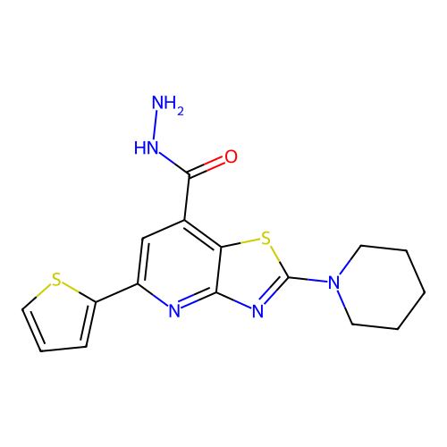 2-Piperidin-1-yl-5-thiophen-2-yl-[1,3]thiazolo[4,5-b]pyridine-7-carbohydrazide structure