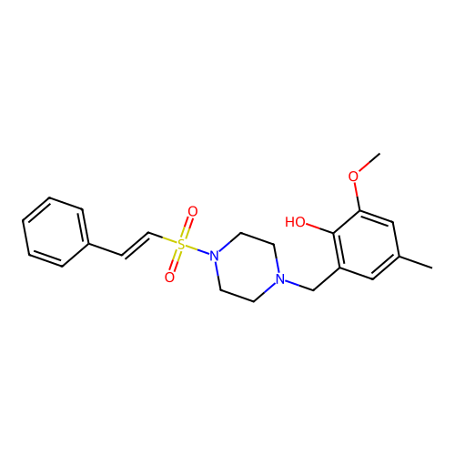 2-Methoxy-4-methyl-6-{[4-(2-phenylethenesulfonyl)piperazin-1-yl]methyl}phenol structure