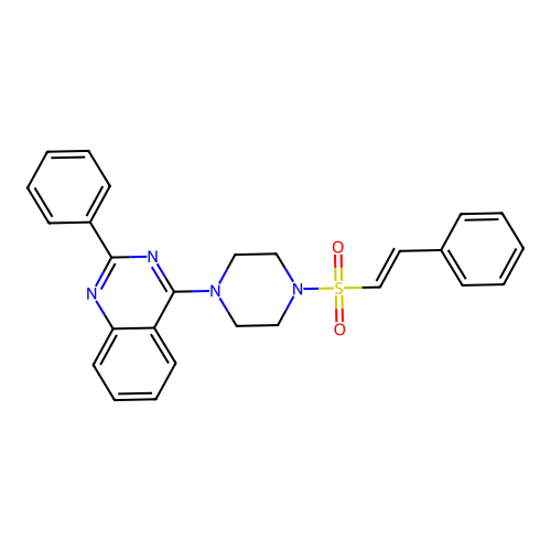 2-Phenyl-4-[4-(2-phenylethenesulfonyl)piperazin-1-yl]quinazoline structure