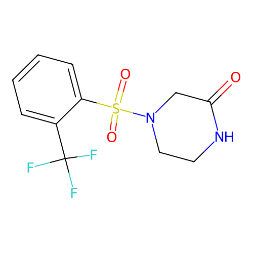 4-[2-(Trifluoromethyl)phenyl]sulfonylpiperazin-2-one structure