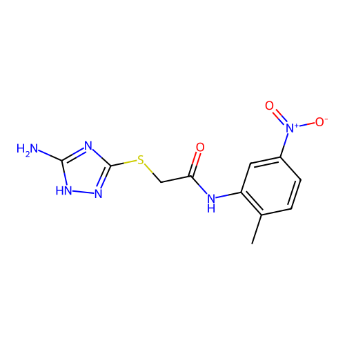 2-[(5-amino-1H-1,2,4-triazol-3-yl)sulfanyl]-N-(2-methyl-5-nitrophenyl)acetamide structure