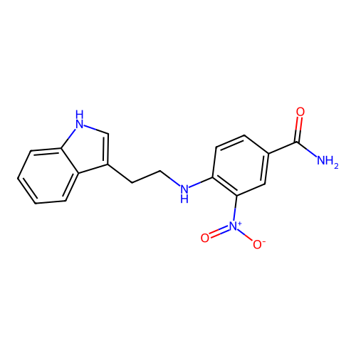 4-[[2-(1H-Indol-3-yl)ethyl]amino]-3-nitrobenzamide structure
