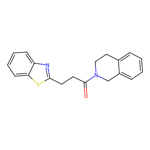 3-(1,3-benzothiazol-2-yl)-1-(3,4-dihydroisoquinolin-2(1H)-yl)propan-1-one structure