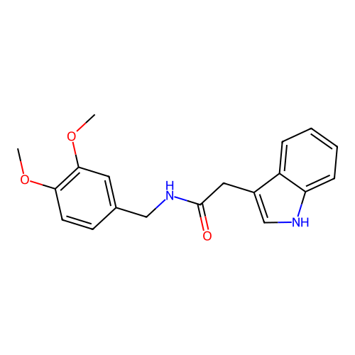 N-[(3,4-dimethoxyphenyl)methyl]-2-(1H-indol-3-yl)acetamide structure