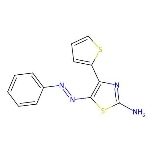 5-(Phenyldiazenyl)-4-thien-2-yl-1,3-thiazol-2-amine structure
