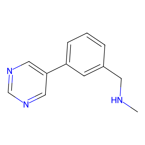 N-Methyl-3-(pyrimidin-5-yl)benzylamine structure