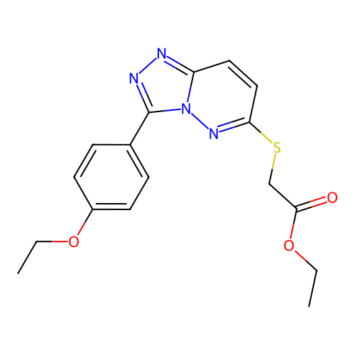Ethyl 2-((3-(4-ethoxyphenyl)-[1,2,4]triazolo[4,3-b]pyridazin-6-yl)thio)acetate structure