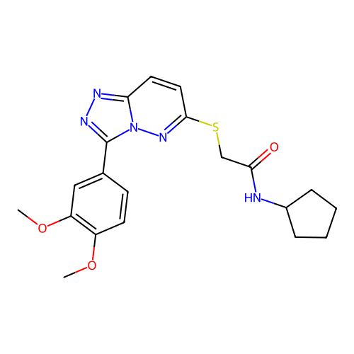 N-cyclopentyl-2-((3-(3,4-dimethoxyphenyl)-[1,2,4]triazolo[4,3-b]pyridazin-6-yl)thio)acetamide structure