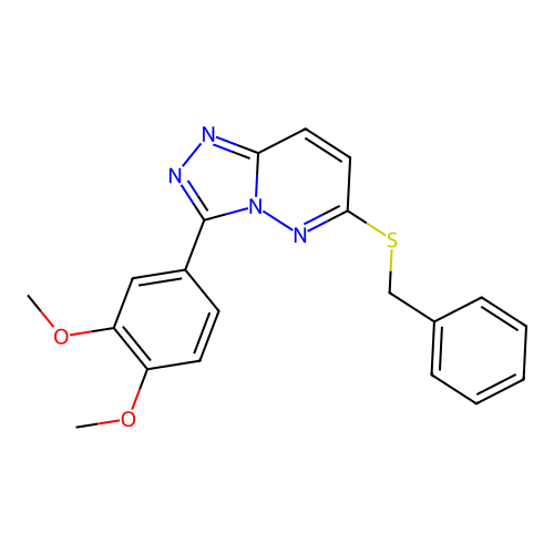 6-(Benzylthio)-3-(3,4-dimethoxyphenyl)-[1,2,4]triazolo[4,3-b]pyridazine structure