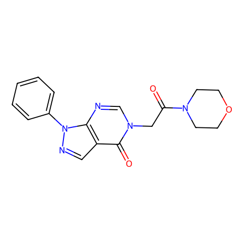 5-(2-Morpholin-4-yl-2-oxoethyl)-1-phenylpyrazolo[3,4-d]pyrimidin-4-one structure