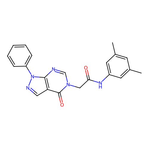 N-(3,5-dimethylphenyl)-2-(4-oxo-1-phenylpyrazolo[3,4-d]pyrimidin-5-yl)acetamide structure