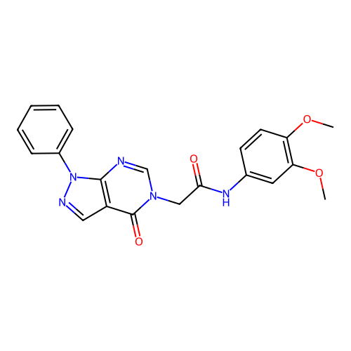 N-(3,4-dimethoxyphenyl)-2-(4-oxo-1-phenylpyrazolo[3,4-d]pyrimidin-5-yl)acetamide structure