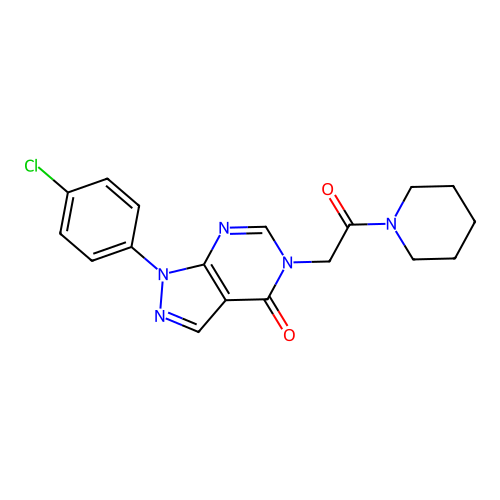 1-(4-Chlorophenyl)-5-(2-oxo-2-piperidin-1-ylethyl)pyrazolo[3,4-d]pyrimidin-4-one structure