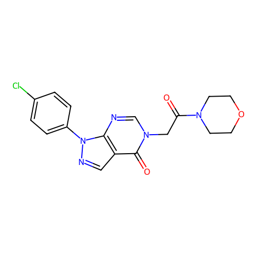 1-(4-Chlorophenyl)-5-(2-morpholin-4-yl-2-oxoethyl)pyrazolo[3,4-d]pyrimidin-4-one structure