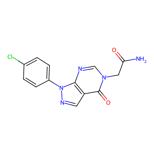 2-[1-(4-Chlorophenyl)-4-oxopyrazolo[3,4-d]pyrimidin-5-yl]acetamide structure
