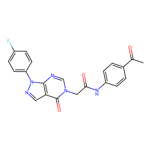 N-(4-acetylphenyl)-2-(1-(4-fluorophenyl)-4-oxo-1H-pyrazolo[3,4-d]pyrimidin-5(4H)-yl)acetamide structure