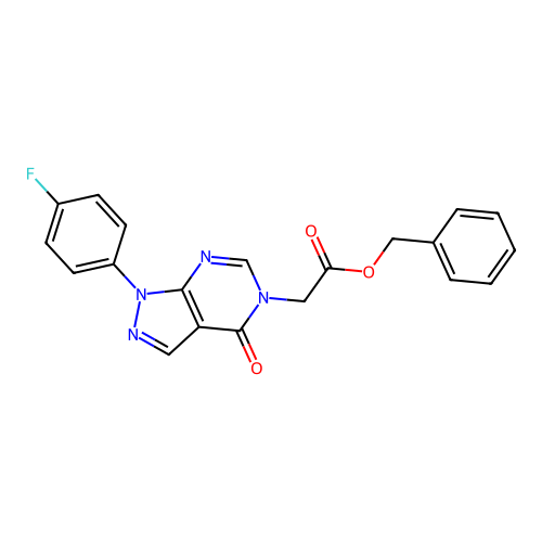 benzyl 2-(1-(4-fluorophenyl)-4-oxo-1H-pyrazolo[3,4-d]pyrimidin-5(4H)-yl)acetate structure