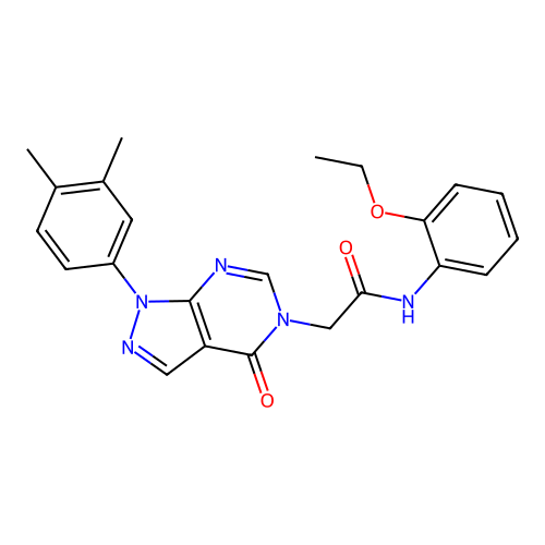 2-[1-(3,4-dimethylphenyl)-4-oxopyrazolo[3,4-d]pyrimidin-5-yl]-N-(2-ethoxyphenyl)acetamide structure