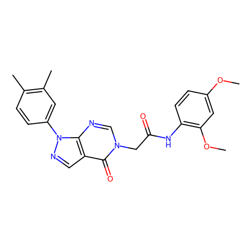 N-(2,4-dimethoxyphenyl)-2-[1-(3,4-dimethylphenyl)-4-oxo-5-pyrazolo[3,4-d]pyrimidinyl]acetamide structure