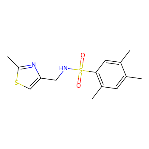 2,4,5-trimethyl-N-[(2-methyl-1,3-thiazol-4-yl)methyl]benzenesulfonamide structure