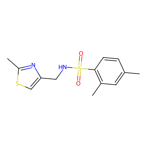 2,4-dimethyl-N-[(2-methyl-1,3-thiazol-4-yl)methyl]benzenesulfonamide structure